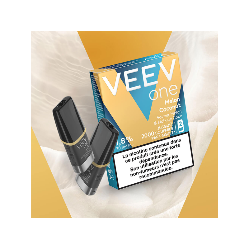 Paquet de 2 Pods pré-remplis Veev One Melon Coconut (Nicotine:20 mg/ml) - VEEV
