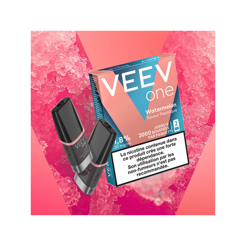 Paquet de 2 Pods pré-remplis Veev One Watermelon (Nicotine:20 mg/ml) - VEEV