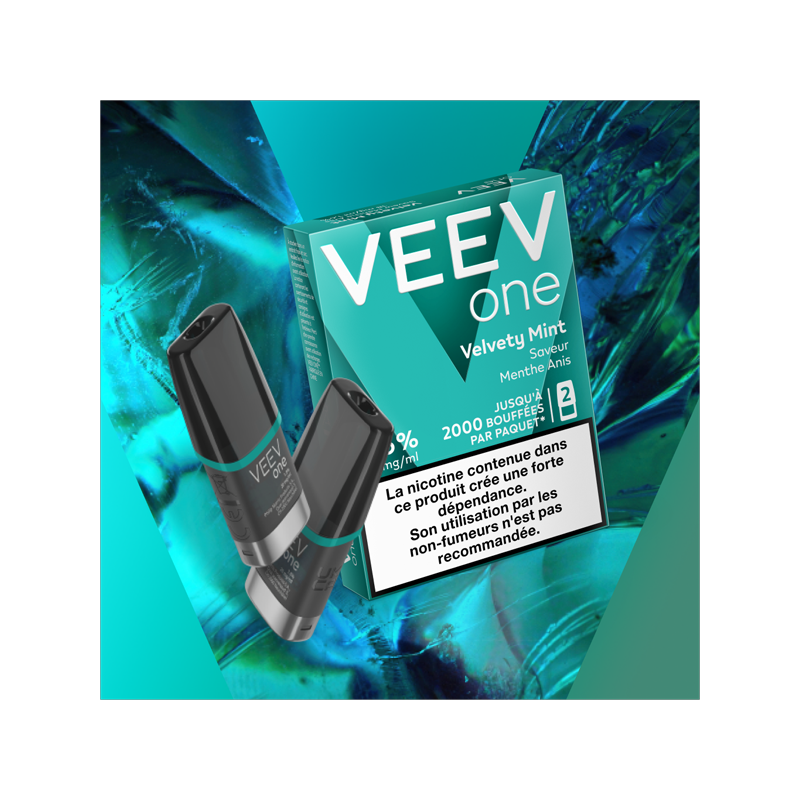 Paquet de 2 Pods pré-remplis Veev One Velvety Mint (Nicotine:18 mg/ml) - VEEV