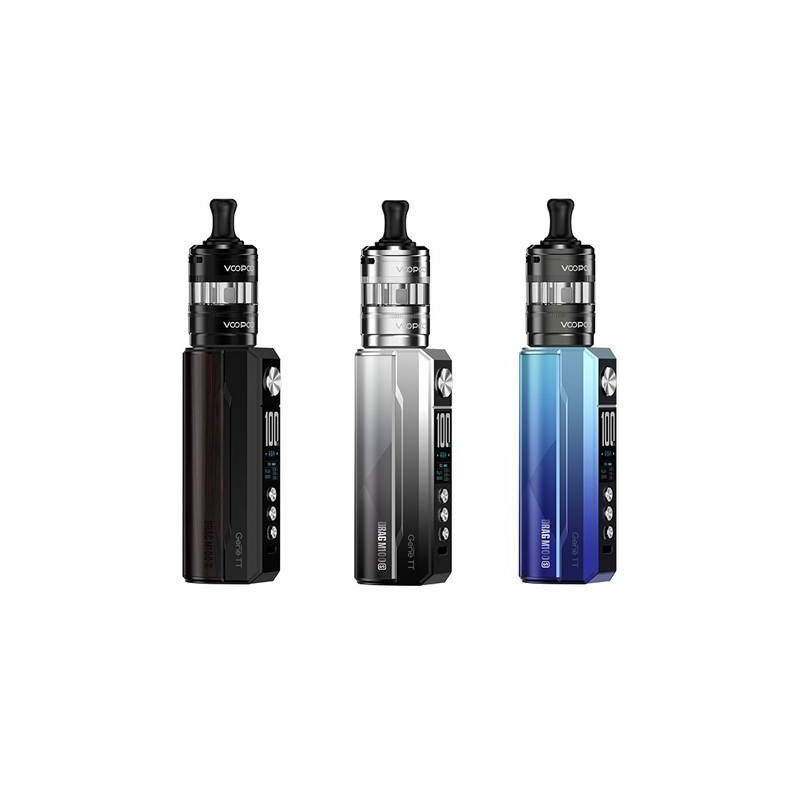 Kit Pod Drag M100S avec PnP-X MTL (Couleurs :Black & Darkwood) - VooPoo