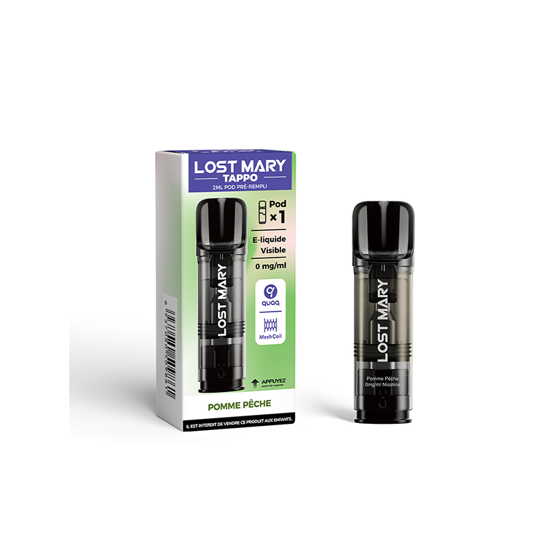 Pod Pré-rempli Tappo Pomme Pêche 2ml (Nicotine:10 mg/ml) - Lost Mary