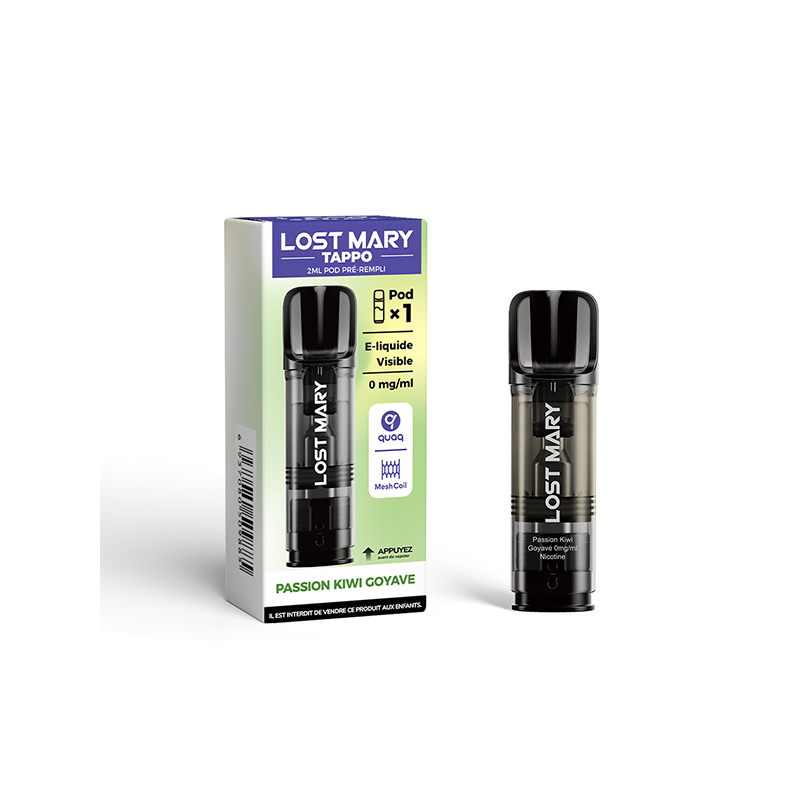 Pod Pré-rempli Tappo Passion Kiwi Goyave 2ml (Nicotine:10 mg/ml) - Lost Mary