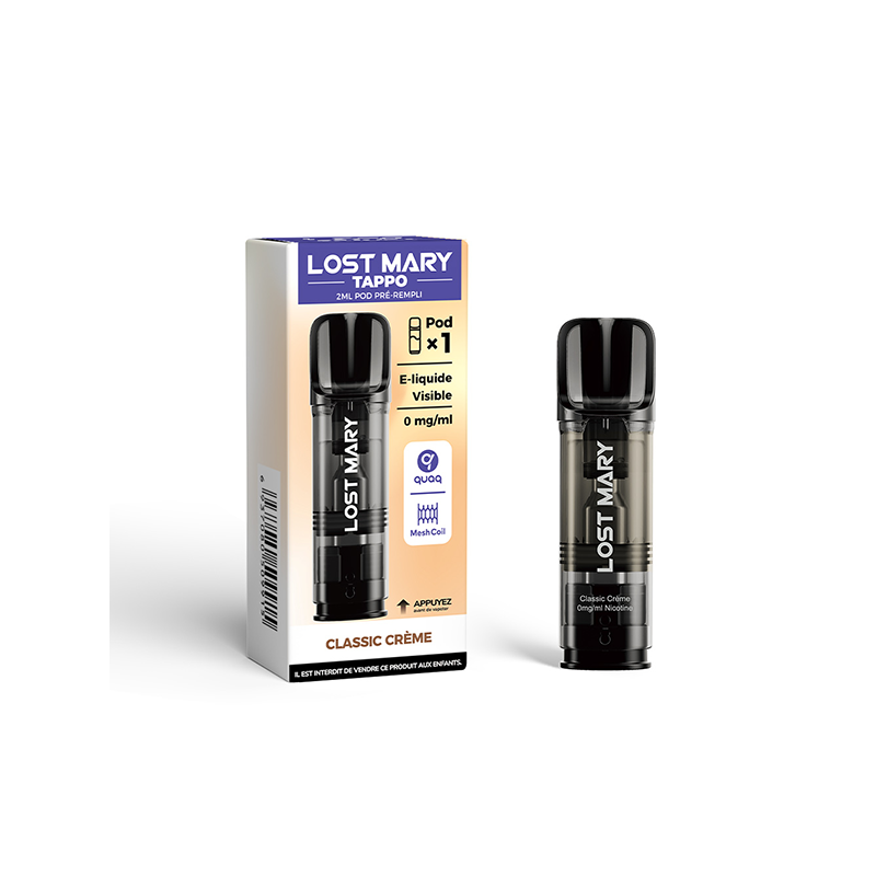 Pod Pré-rempli Tappo Classic Crème 2ml (Nicotine:20 mg/ml) - Lost Mary