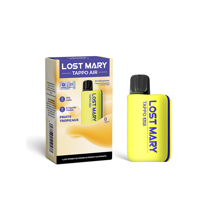 Kit Découverte Tappo Air Yellow/Fruits tropicaux (Nicotine:10 mg/ml) - Lost Mary