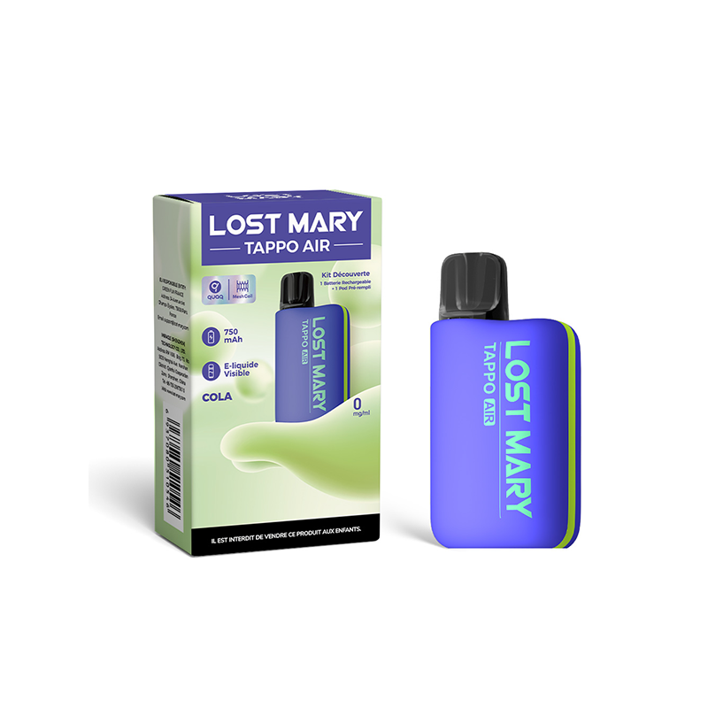 Kit Découverte Tappo Air Ocean Blue/Cola (Nicotine:10 mg/ml) - Lost Mary