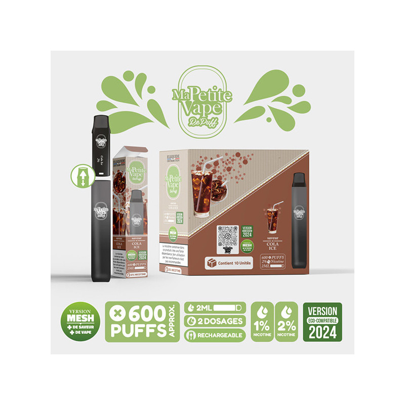 Re Puff Cola Ice Ma Petite Vape 600 (Nicotine:20 mg/ml) - Ma Petite Vape