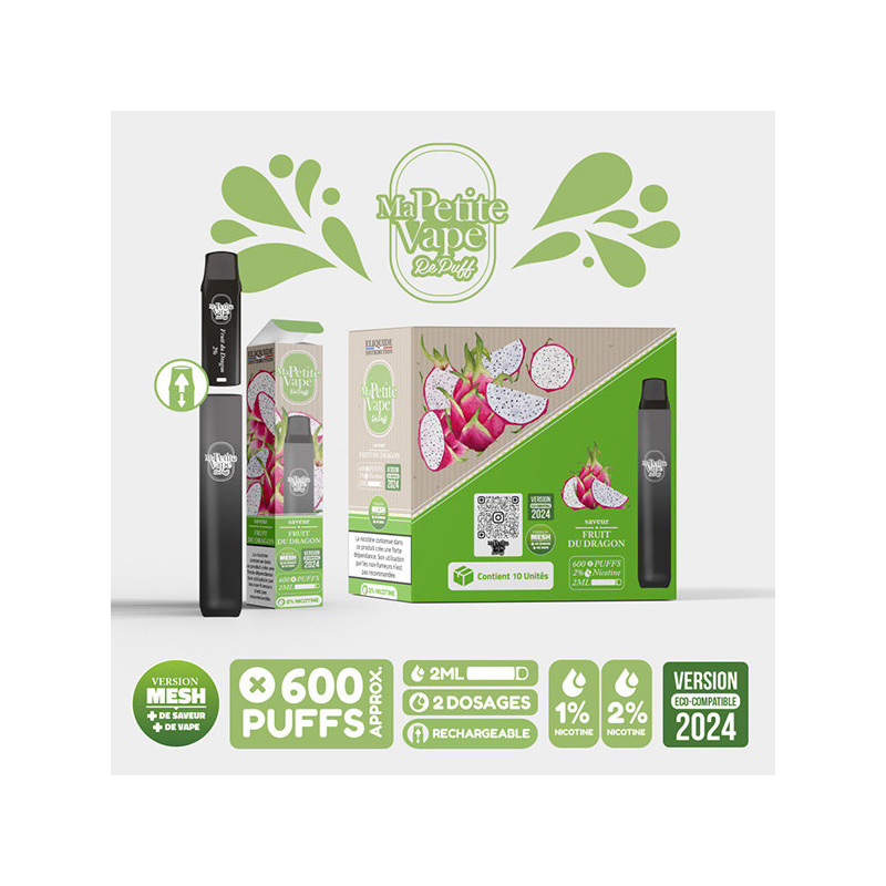 Re Puff Fruit du Dragon Ice Ma Petite Vape 600 (Nicotine:10 mg/ml) - Ma Petite Vape