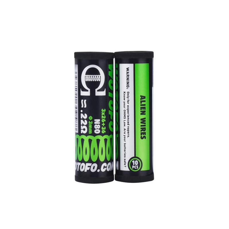 Résistances prémontées Ni80 Alien (0.22/0.30ohm) (Mm/Ga:3*28+36G) - Wotofo