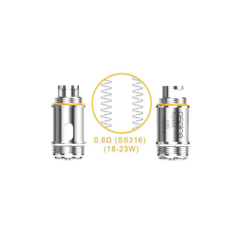 Résistances PockeX (0.6/1.2) (Ohmages:1.2 Ohms) - Aspire