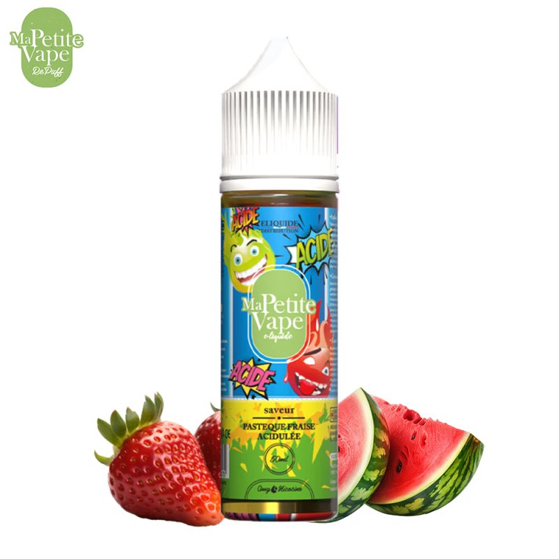 Pastèque Fraise Acidulée 50ml (0mg) - Ma Petite Vape