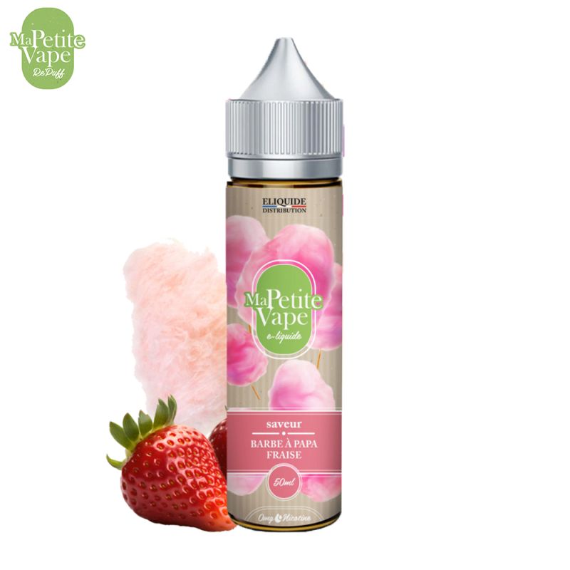 Barbe à Papa Fraise 50ml (0mg) - Ma Petite Vape
