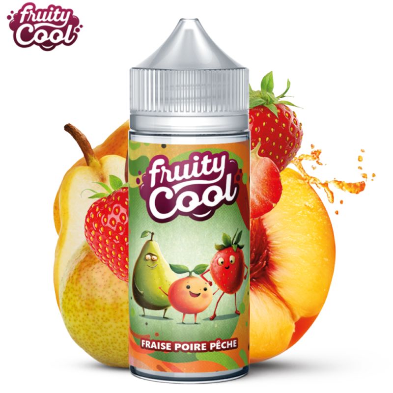 Fraise Poire Pêche 100ml (0mg) - Fruity Cool
