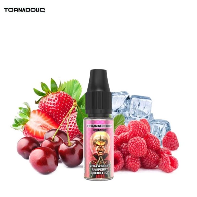 Strawberry Raspberry Cherry Ice 10ml Nic Salt (20mg) - Tornadoliq