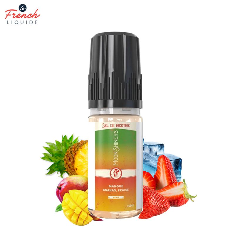 Moon Shiners : Mangue Ananas Fraise Frais 10ml Salt (10mg) - Le French Liquide