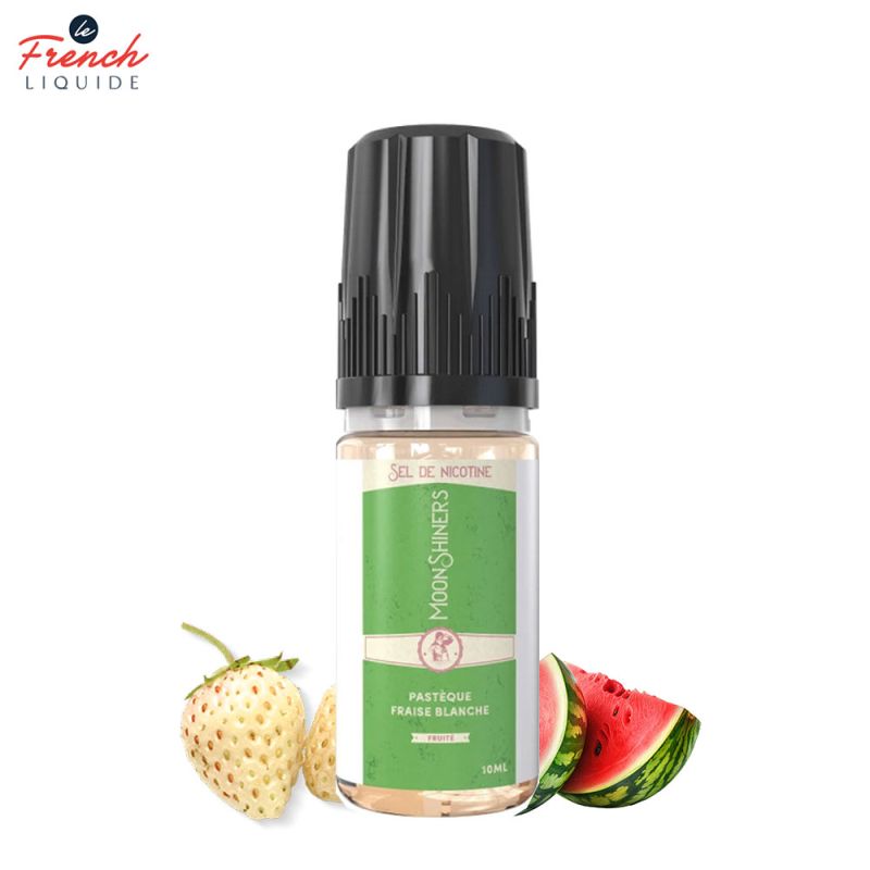 Moon Shiners : Pastèque Fraise Blanche 10ml Salt (20mg) - Le French Liquide