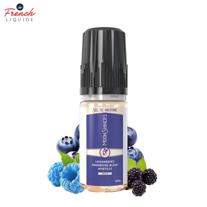 Moon Shiners : Logan Berry Framboise Bleue Myrtille 10ml Salt (10mg) - Le French Liquide