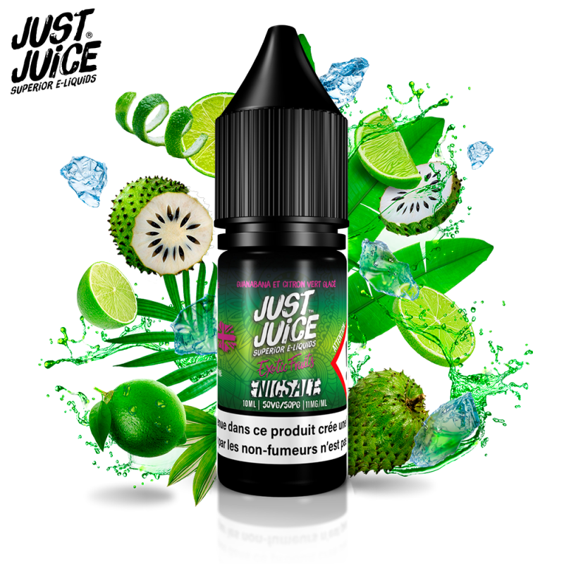 Guanabana & Citron vert glacé 10ml Nic Salt (11mg) - Just Juice