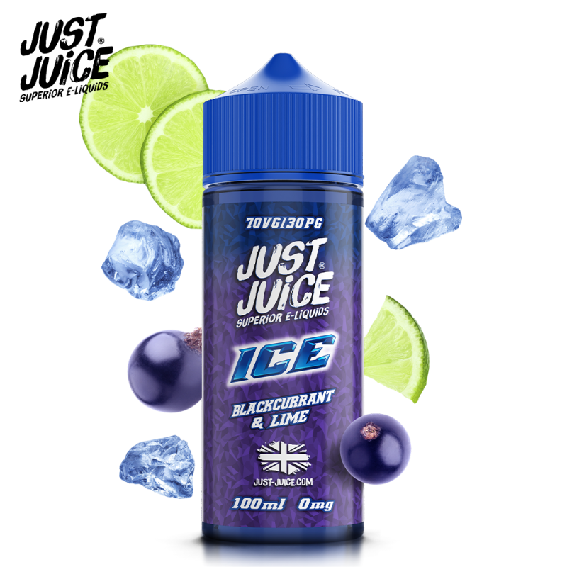 Blackcurrant & lime Ice 100ml (0mg) - Just Juice