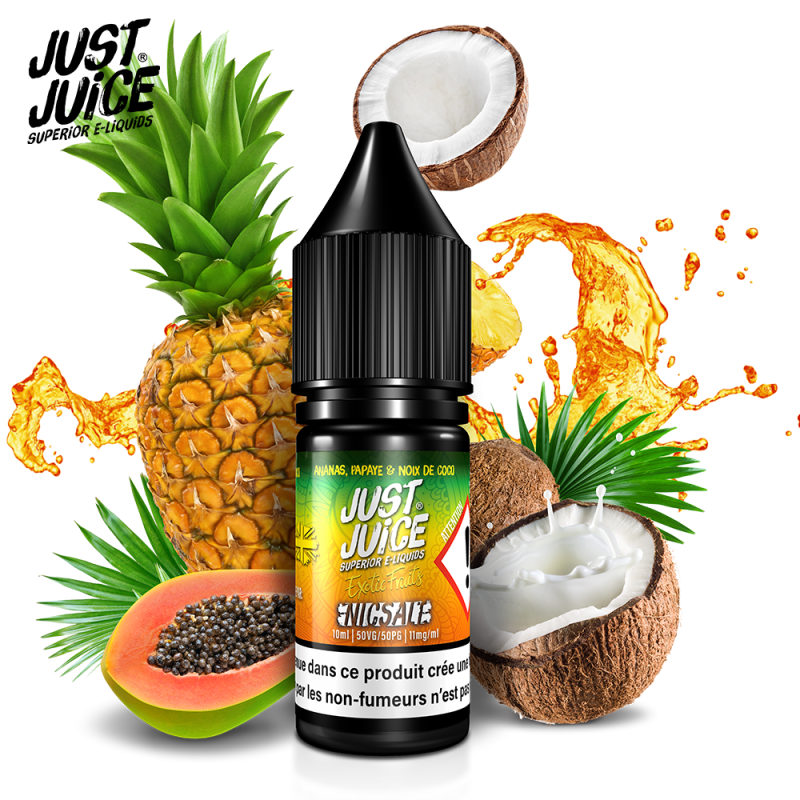 Ananas Papaye & Noix de coco 10ml Nic Salt (11mg) - Just Juice