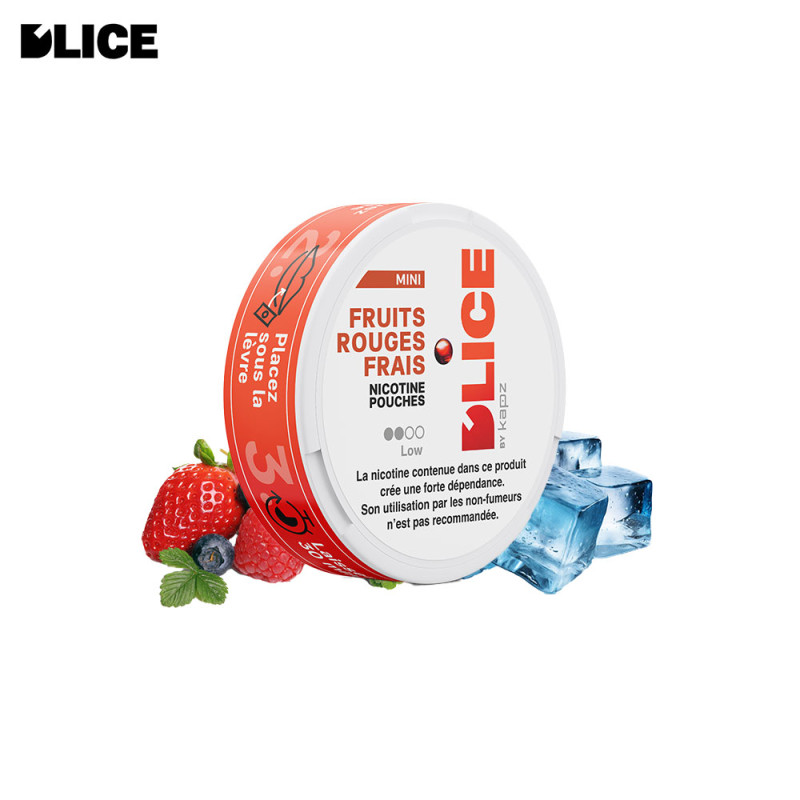 Fruits Rouges Frais boite de sachets de nicotine (20 sachets) -Dlice by Kapz (8mg) - Fruits Rouges Frais boite de sachets de nicotine (20 sachets) -Dlice by Kapz