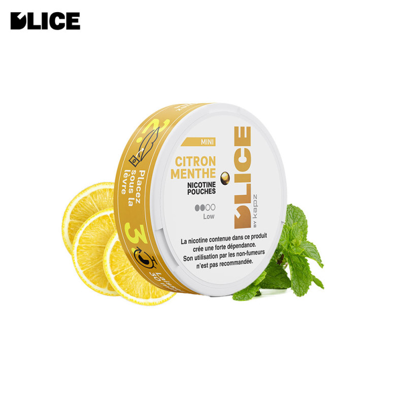 Citron Menthe boite de sachets de nicotine (20 sachets) -Dlice by Kapz (4mg) - Citron Menthe boite de sachets de nicotine (20 sachets) -Dlice by Kapz